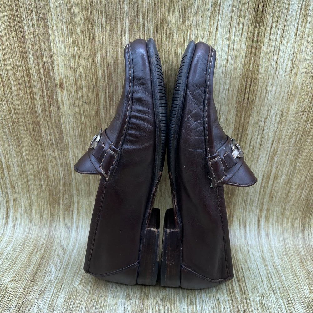 Salvatore Ferragamo Gancini Bit Loafers Men's Size 8.5 EE Brown Made in Italy - Picture 7 of 10